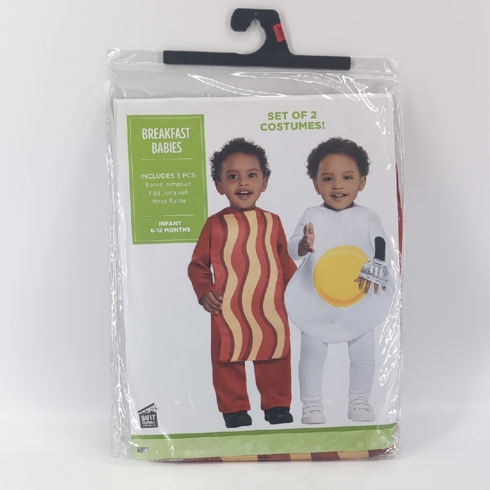 Amscan Breakfast Babies Bacon and Egg Costume Set - Red and White